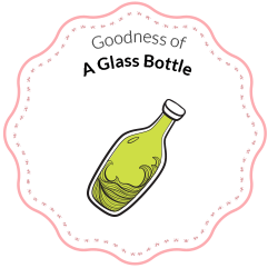 guava juice in glass bottle